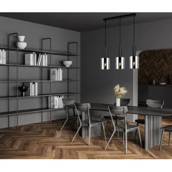 Italux Sardo  füstszínű függesztett lámpa (IT-PND-5581-3-BK+SG) E27 3 izzós IP20