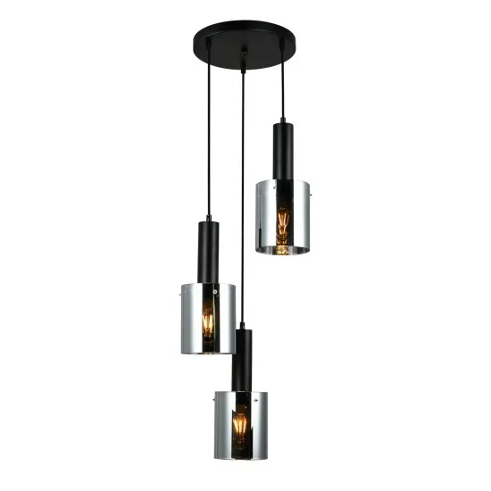 Italux Sardo  füstszínű függesztett lámpa (IT-PND-5581-3A-BK+SG) E27 3 izzós IP20