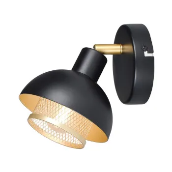 Italux Savio  fekete-arany fali/mennyezeti spotlámpa (IT-SPL-27357-1-BK-GD) E14 1 izzós IP20