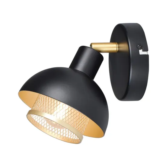 Italux Savio  fekete-arany fali/mennyezeti spotlámpa (IT-SPL-27357-1-BK-GD) E14 1 izzós IP20