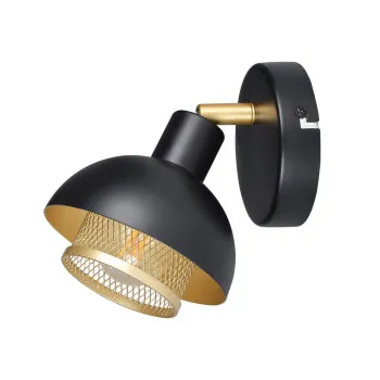 Italux Savio  fekete-arany fali/mennyezeti spotlámpa (IT-SPL-27357-1-BK-GD) E14 1 izzós IP20