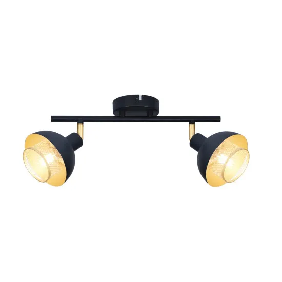 Italux Savio  fekete-arany mennyezeti spotlámpa (IT-SPL-27357-2-BK-GD) E14 2 izzós IP20