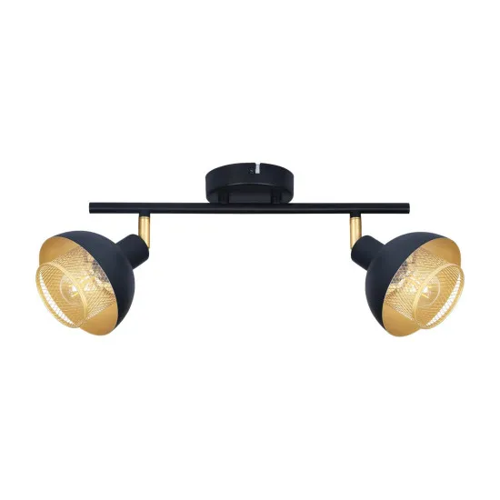 Italux Savio  fekete-arany mennyezeti spotlámpa (IT-SPL-27357-2-BK-GD) E14 2 izzós IP20