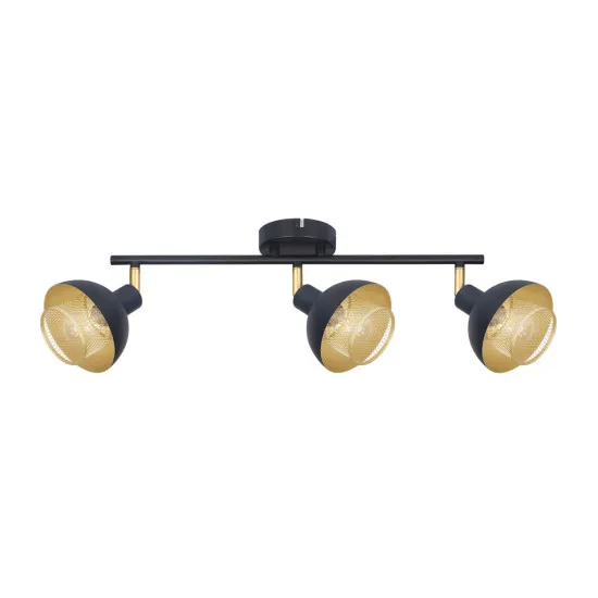 Italux Savio  fekete-arany mennyezeti spotlámpa (IT-SPL-27357-3-BK-GD) E14 3 izzós IP20
