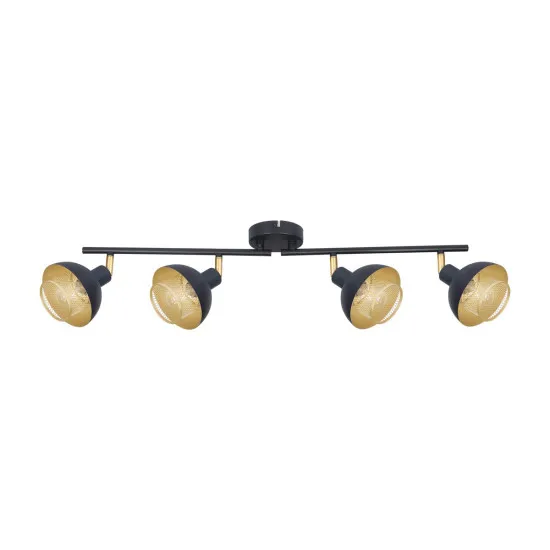Italux Savio  fekete-arany mennyezeti spotlámpa (IT-SPL-27357-4-BK-GD) E14 4 izzós IP20