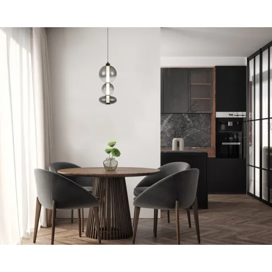 Italux Sonte  matt fekete LED függesztett lámpa (IT-PND-24352V-24W-BK-SG) LED 1 izzós IP20