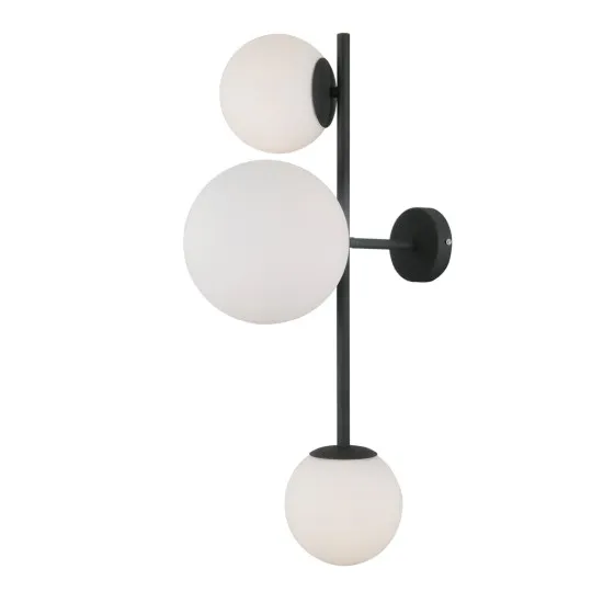 Italux Vailante  fekete falikar (IT-WL-31221-3A-SBL) E14+E27 3 izzós IP20
