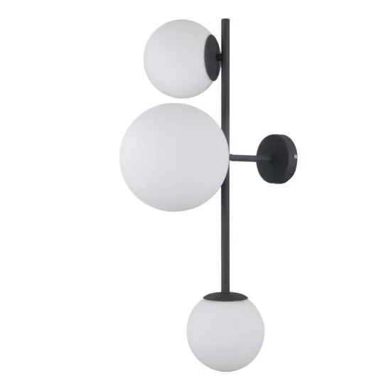 Italux Vailante  fekete falikar (IT-WL-31221-3A-SBL) E14+E27 3 izzós IP20