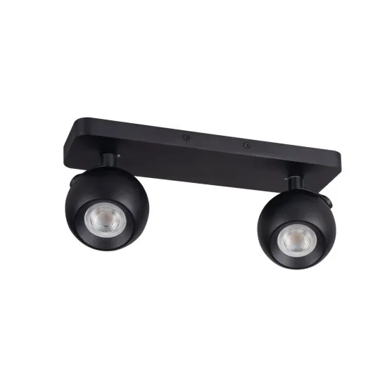 Kanlux Galoba fekete mennyezeti spotlámpa (KAN-33675) GU10 2 izzós IP20