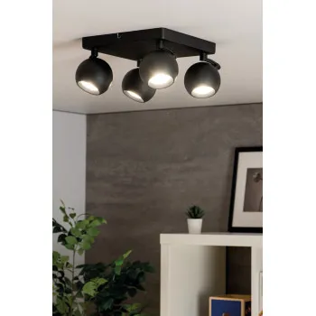 Kanlux Galoba fekete mennyezeti spotlámpa (KAN-33679) GU10 4 izzós IP20