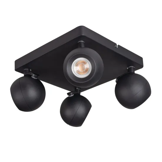Kanlux Galoba fekete mennyezeti spotlámpa (KAN-33679) GU10 4 izzós IP20