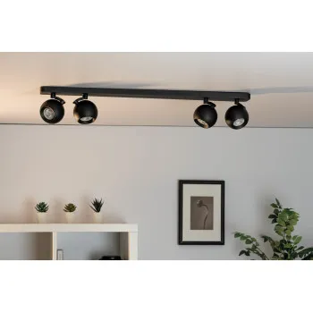 Kanlux Galoba fekete mennyezeti spotlámpa (KAN-33681) GU10 4 izzós IP20