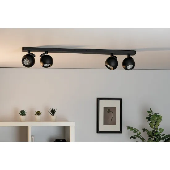 Kanlux Galoba fekete mennyezeti spotlámpa (KAN-33681) GU10 4 izzós IP20