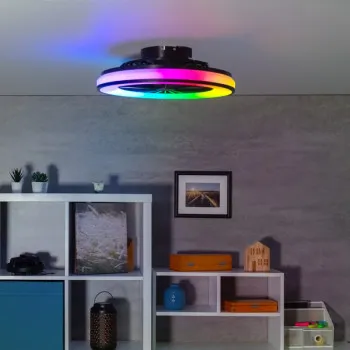 Kanlux Plave fehér-fekete LED mennyezeti ventilátoros lámpa (KAN-38034) LED 1 izzós IP20