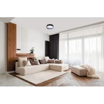 Kanlux Rifa fekete-fehér LED mennyezeti lámpa (KAN-36462) LED 1 izzós IP20