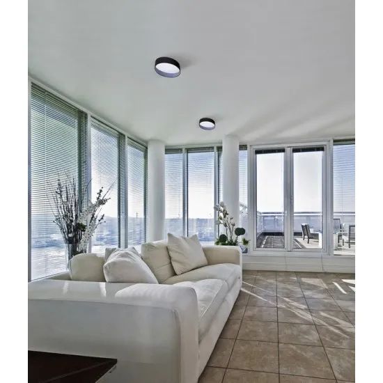 Kanlux Rifa fekete-fehér LED mennyezeti lámpa (KAN-36463) LED 1 izzós IP20