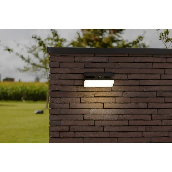Lutec Aero matt fekete napelemes LED kültéri fali lámpa (LUT-6919501330) LED 1 izzós IP54
