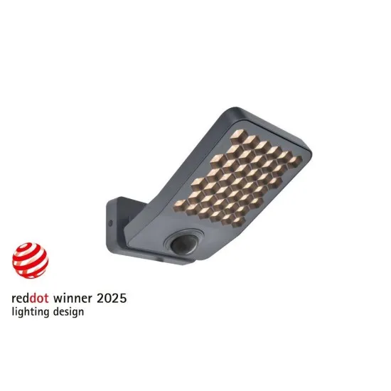 Lutec Atlantis sötétszürke napelemes LED kültéri fali lámpa (LUT-7801607118) LED 1 izzós IP54
