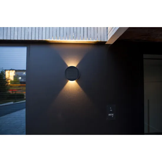Lutec Belka sötétszürke napelemes hibrid LED kültéri fali lámpa (LUT-6915601335) LED 1 izzós IP54