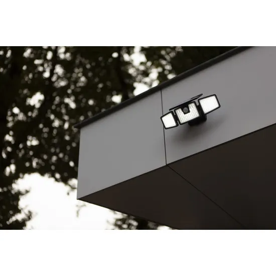 Lutec Briti matt fekete napelemes LED kültéri fali lámpa (LUT-6922401330) LED 1 izzós IP44