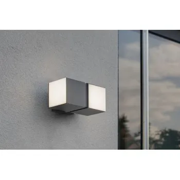 Lutec Cuba sötétszürke LED kültéri falikar (LUT-5193801118) LED 2 izzós IP54