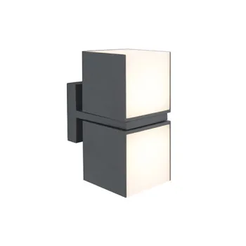 Lutec Cuba sötétszürke LED kültéri falikar (LUT-5193801118) LED 2 izzós IP54