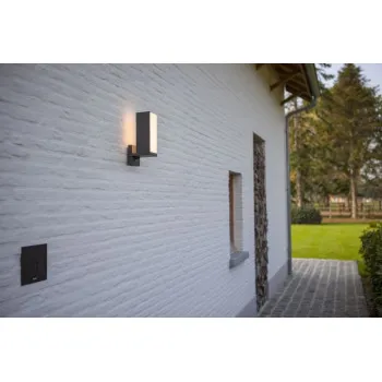 Lutec Cuba sötétszürke mozgásérzékelős LED kültéri falikar (LUT-5193811118) LED 1 izzós IP54