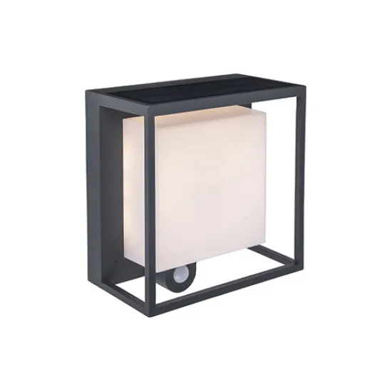 Lutec Curtis sötétszürke napelemes LED kültéri fali lámpa (LUT-6934601118) LED 1 izzós IP54