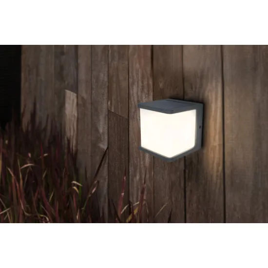 Lutec Doblo sötétszürke napelemes LED kültéri fali lámpa (LUT-6940101125) LED 1 izzós IP54