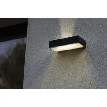 Lutec Fadi matt fekete napelemes LED kültéri fali lámpa (LUT-6939501330) LED 1 izzós IP54