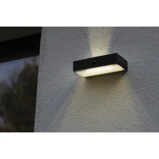 Lutec Fadi matt fekete napelemes LED kültéri fali lámpa (LUT-6939501330) LED 1 izzós IP54