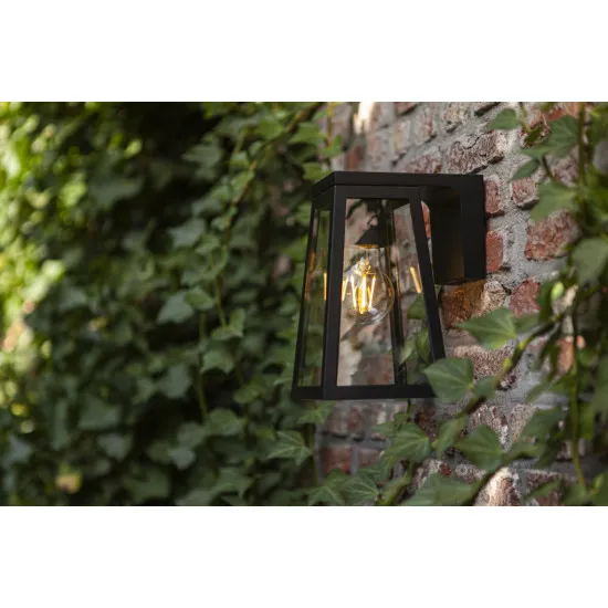 Lutec Fia matt fekete napelemes kültéri fali lámpa (LUT-6990901012) E27 1 izzós IP44