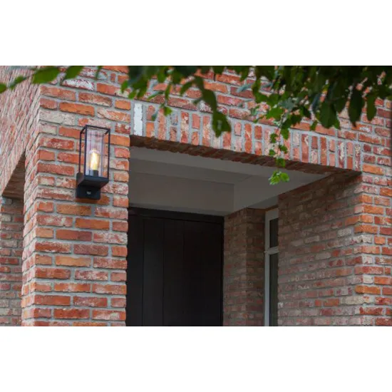 Lutec Flair matt fekete mozgásérzékelős kültéri falikar (LUT-5288802012) E27 1 izzós IP44