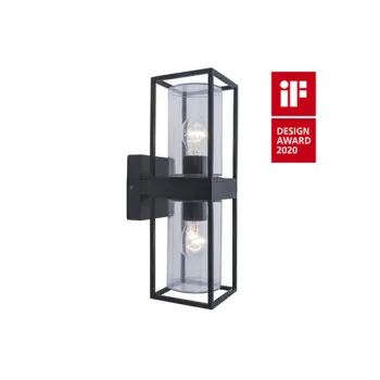 Lutec Flair matt fekete kültéri falikar (LUT-5288804012) E27 2 izzós IP44