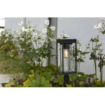 Lutec Flair matt fekete napelemes kültéri állólámpa (LUT-6988802012) E27 1 izzós IP44