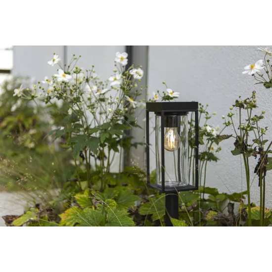 Lutec Flair matt fekete napelemes kültéri állólámpa (LUT-6988802012) E27 1 izzós IP44