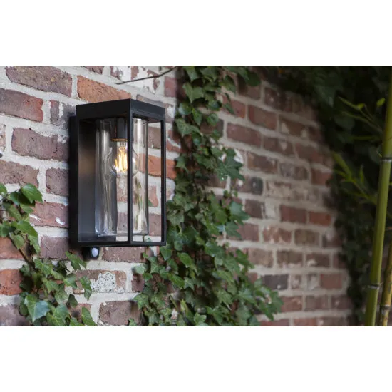 Lutec Flair matt fekete napelemes kültéri fali lámpa (LUT-6988804012) E27 1 izzós IP44