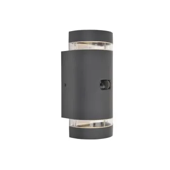Lutec Focus sötétszürke mozgásérzékelős kültéri falikar (LUT-5604014118) GU10 2 izzós IP44