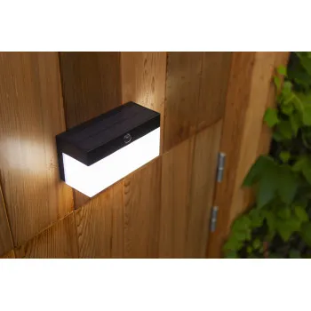 Lutec Fran matt fekete napelemes LED kültéri fali lámpa (LUT-6941502330) LED 1 izzós IP44