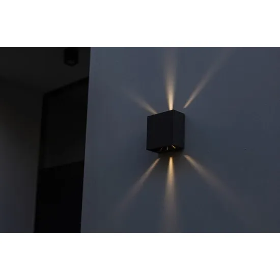 Lutec Gemini Beams matt fekete LED kültéri fali lámpa (LUT-5104003012) LED 1 izzós IP54