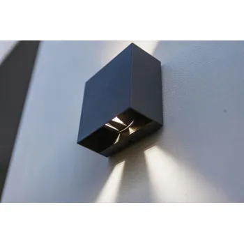 Lutec Gemini Beams sötétszürke LED kültéri fali lámpa (LUT-5104005118) LED 1 izzós IP54