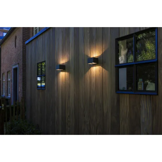 Lutec Gemini sötétszürke mozgásérzékelős LED kültéri fali lámpa (LUT-5117101118) LED 1 izzós IP54