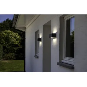 Lutec Gemini sötétszürke LED kültéri fali lámpa (LUT-5189101118) LED 1 izzós IP54