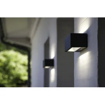 Lutec Gemini sötétszürke LED kültéri fali lámpa (LUT-5189104118) LED 1 izzós IP54
