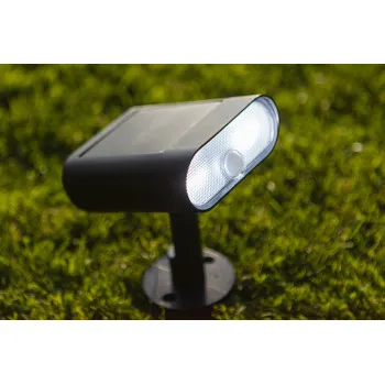 Lutec Ginbo matt fekete napelemes LED kültéri fali/leszúrható lámpa (LUT-6938405330) LED 1 izzós IP44