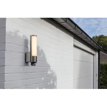 Lutec Leda acélszínű mozgásérzékelős LED kültéri falikar (LUT-5267103001) LED 1 izzós IP44