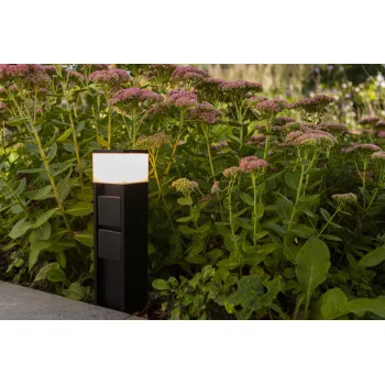 Lutec Mains matt fekete LED kültéri állólámpa/csatlakozó oszlop (LUT-7202201012) LED 1 izzós IP44
