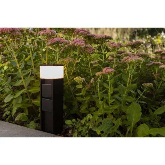 Lutec Mains matt fekete LED kültéri állólámpa/csatlakozó oszlop (LUT-7202201012) LED 1 izzós IP44