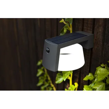 Lutec Moon sötétszürke napelemes LED kültéri fali lámpa (LUT-6906001118) LED 1 izzós IP44