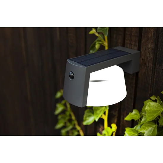 Lutec Moon sötétszürke napelemes LED kültéri fali lámpa (LUT-6906001118) LED 1 izzós IP44